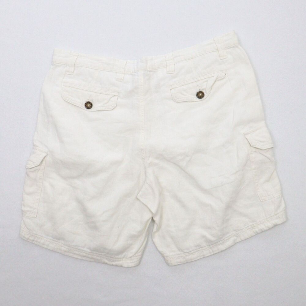 Tasso Elba Men's Cargo Shorts Size 36 Linen Cotton Blend Flat Front Chino - Picture 2 of 8